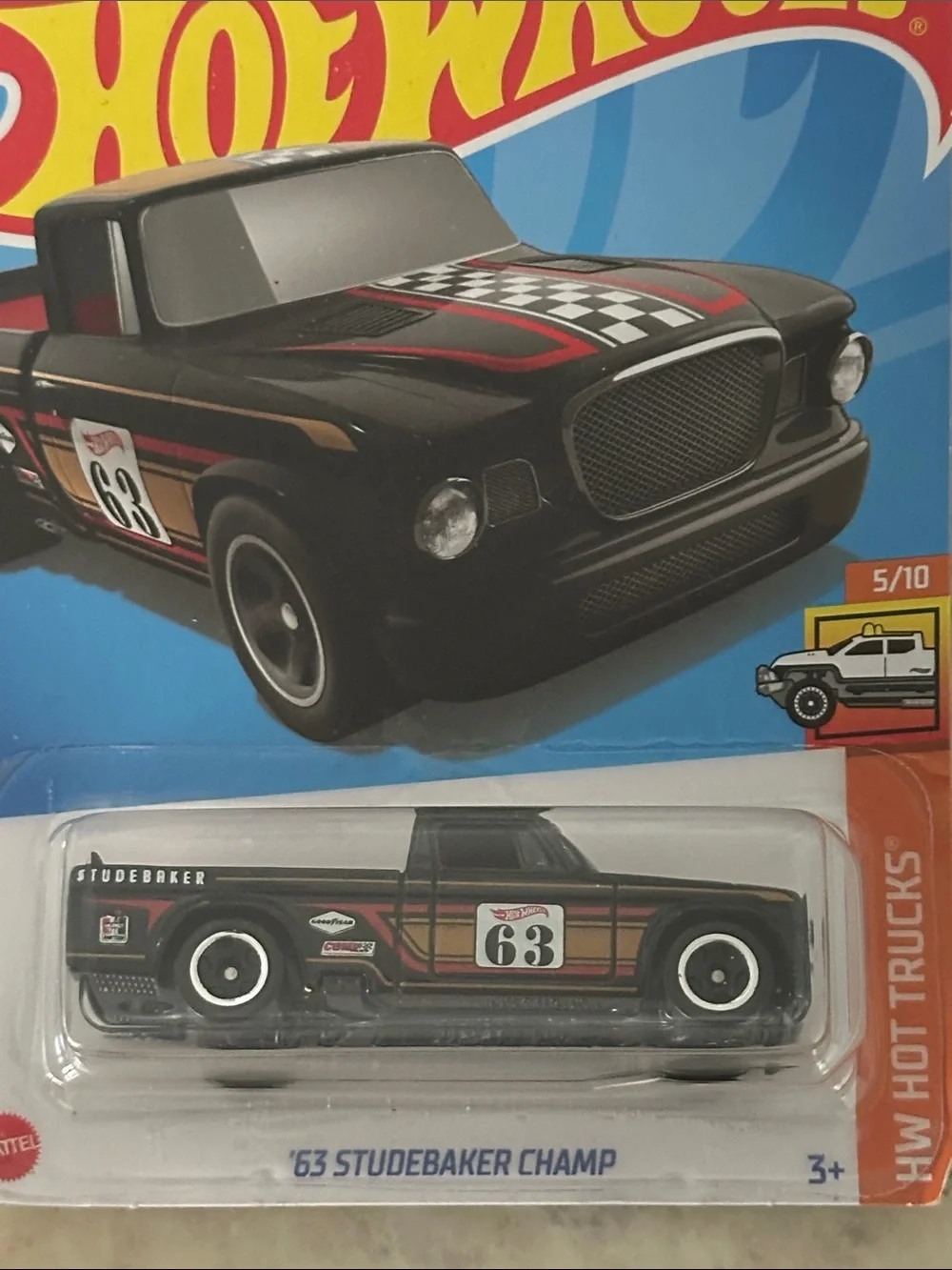 Hot Wheels '63 Studebaker Champ Die-Cast Toy Truck - Black
